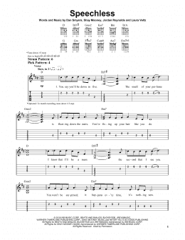 page one of Speechless (Easy Guitar Tab)