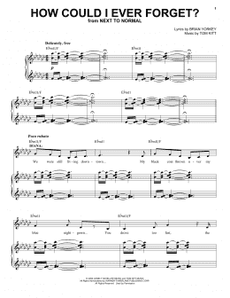 page one of How Could I Ever Forget? (from Next to Normal) (Piano & Vocal)