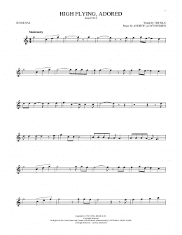 page one of High Flying, Adored (from Evita) (Tenor Sax Solo)
