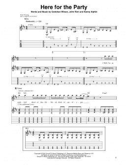 page one of Here For The Party (Guitar Tab (Single Guitar))