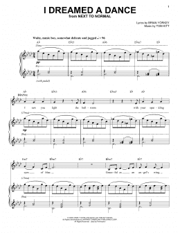page one of I Dreamed A Dance (from Next to Normal) (Piano & Vocal)