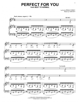 page one of Perfect For You (from Next to Normal) (Piano & Vocal)