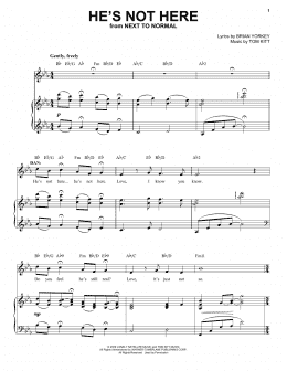 page one of He's Not Here (from Next to Normal) (Piano & Vocal)