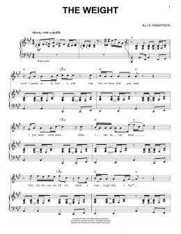 page one of The Weight (Piano & Vocal)