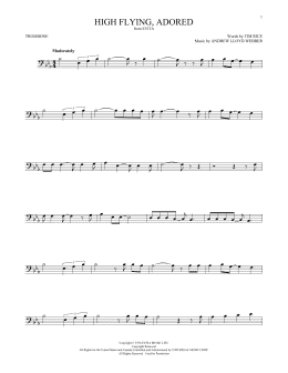 page one of High Flying, Adored (from Evita) (Trombone Solo)