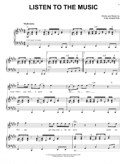 page one of Listen To The Music (Piano & Vocal)