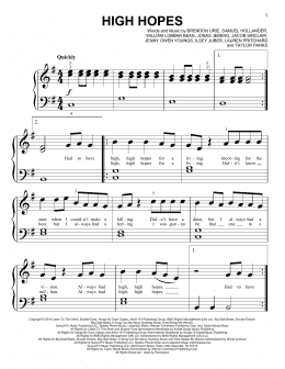 page one of High Hopes (Big Note Piano)