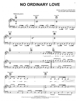 page one of No Ordinary Love (Piano, Vocal & Guitar Chords (Right-Hand Melody))