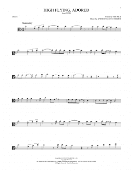 page one of High Flying, Adored (from Evita) (Viola Solo)