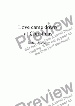 page one of Love came down at Christmas