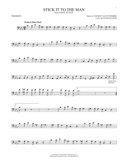 page one of Stick It To The Man (from School of Rock: The Musical) (Trombone Solo)