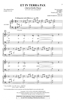 page one of Et In Terra Pax (And On Earth, Peace) (SAB Choir)