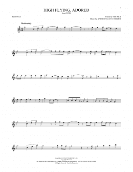page one of High Flying, Adored (from Evita) (Alto Sax Solo)
