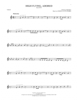 page one of High Flying, Adored (from Evita) (Violin Solo)