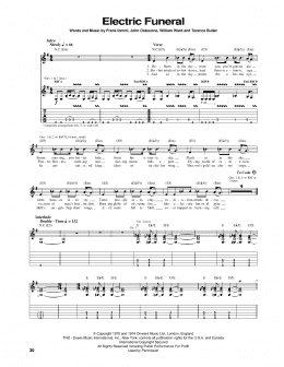 page one of Electric Funeral (Guitar Tab)