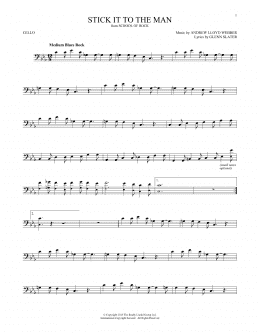 page one of Stick It To The Man (from School of Rock: The Musical) (Cello Solo)