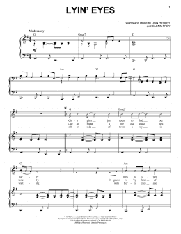 page one of Lyin' Eyes (Piano & Vocal)