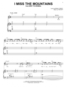 page one of I Miss The Mountains (from Next to Normal) (Piano & Vocal)