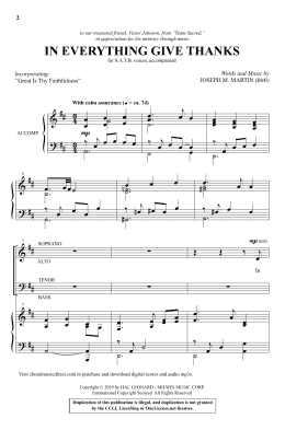 page one of In Everything Give Thanks (SATB Choir)