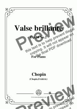 page one of Chopin-Valse brillante Op.34 No.2,for Piano