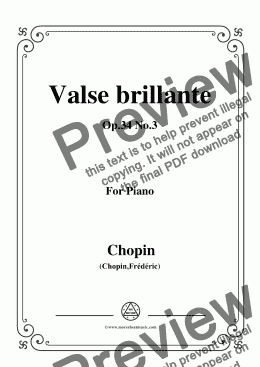 page one of Chopin-Valse brillante Op.34 No.3,for Voice and Piano