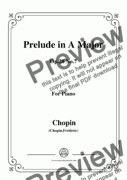 page one of Chopin-Prelude Op.28 No.7 in A Major,for Piano