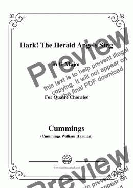 page one of Cummings-Hark! The Herald Angels Sing,in G Major,for Quatre Chorales 