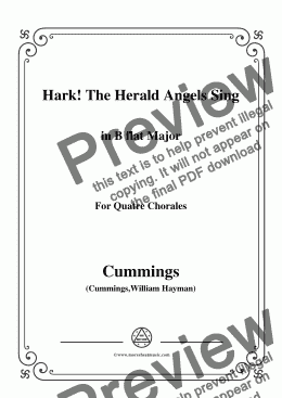 page one of Cummings-Hark! The Herald Angels Sing,in B flat Major,for Quatre Chorales