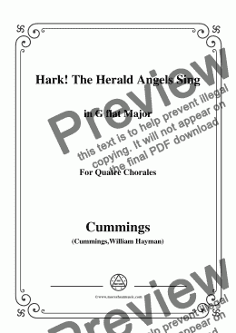 page one of Cummings-Hark! The Herald Angels Sing,in G flat Major,for Quatre Chorales
