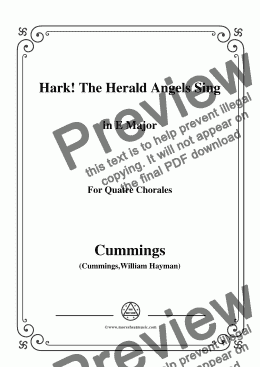 page one of Cummings-Hark! The Herald Angels Sing,in E Major,for Quatre Chorales
