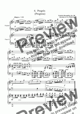 page one of 6.  Progrès  (Progress) from 25 Easy and Progressive studies  Op. 100 for 2 pianos