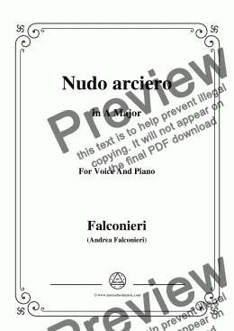 page one of Falconieri-Nudo arciero,in A Major,for Voice and Piano