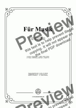 page one of Franz-Für Musik in E Major,for Voice and Piano