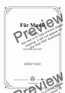 page one of Franz-Für Musik in F Major,for Voice and Piano