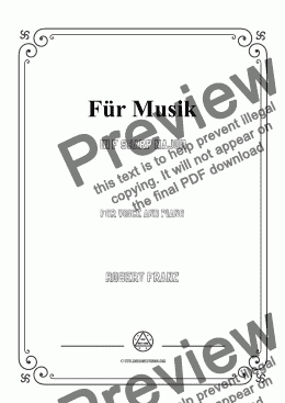 page one of Franz-Für Musik in F sharp Major,for Voice and Piano