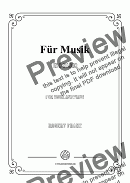 page one of Franz-Für Musik in D Major,for Voice and Piano