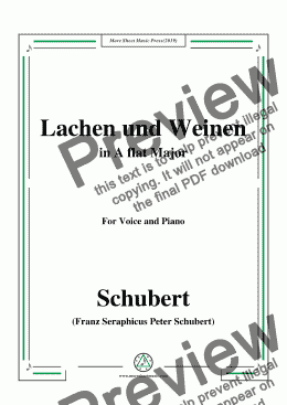 page one of Schubert-Lachen und Weinen in A flat Major,for Voice and Piano