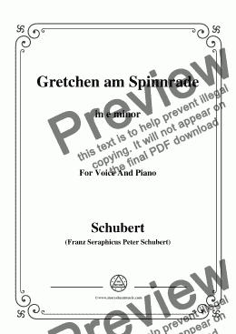 page one of Schubert-Gretchen am Spinnrade in e minor,for Voice and Piano