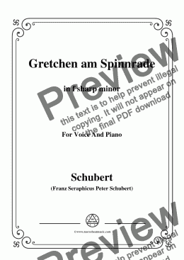 page one of Schubert-Gretchen am Spinnrade in f sharp minor,for Voice and Piano