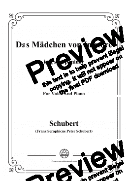 page one of Schubert-Das Mädchen von Inistore in g sharp minor,for Voice and Piano