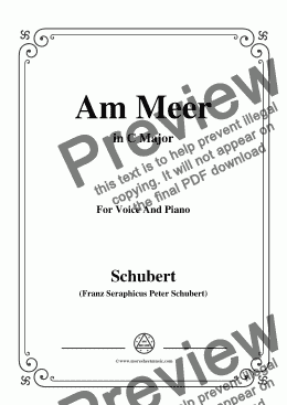 page one of Schubert-Am meer in C Major,for Voice and Piano