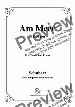 page one of Schubert-Am meer in D Major,for Voice and Piano