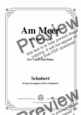 page one of Schubert-Am meer in A flat Major,for Voice and Piano