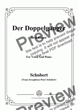 page one of Schubert-Doppelgänger in b minor,for Voice and Piano