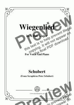 page one of Schubert-Wiegenlied in A flat Major,for Voice and Piano