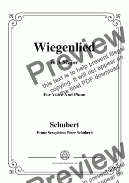 page one of Schubert-Wiegenlied in A Major,for Voice and Piano