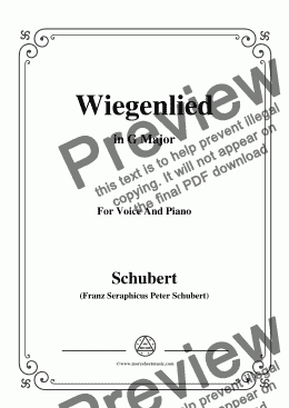 page one of Schubert-Wiegenlied in G Major,for Voice and Piano