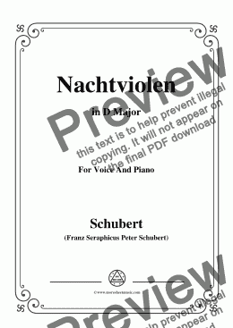 page one of Schubert-Nachtviolen in D Major,for Voice and Piano