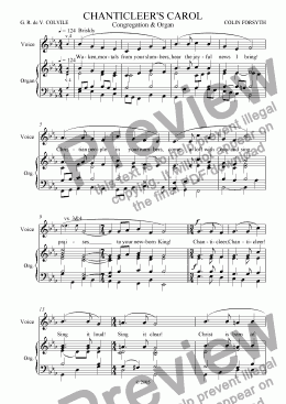 page one of Chanticleer's Carol (Congregation & Organ)