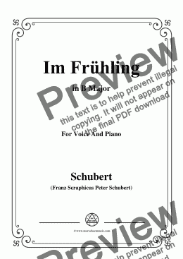 page one of Schubert-Im Frühling in B Major,for Voice and Piano